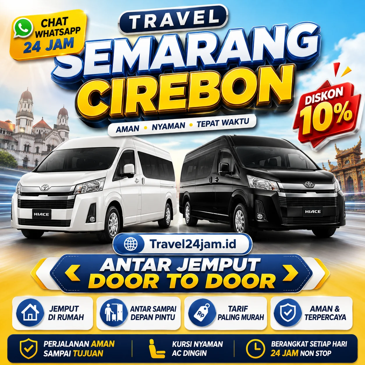 Tiket Travel Semarang Cirebon Diskon 10% Langsung Gas Tanpa Ribet!
