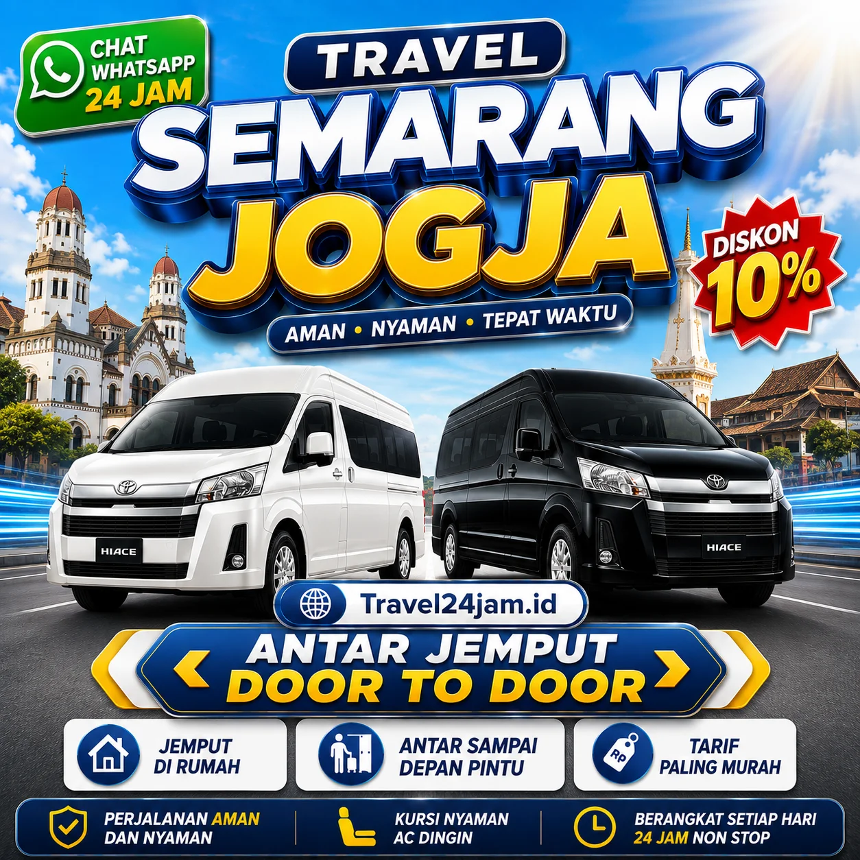 Tiket Travel Semarang Jogja Diskon 10% Langsung Gas Tanpa Ribet!