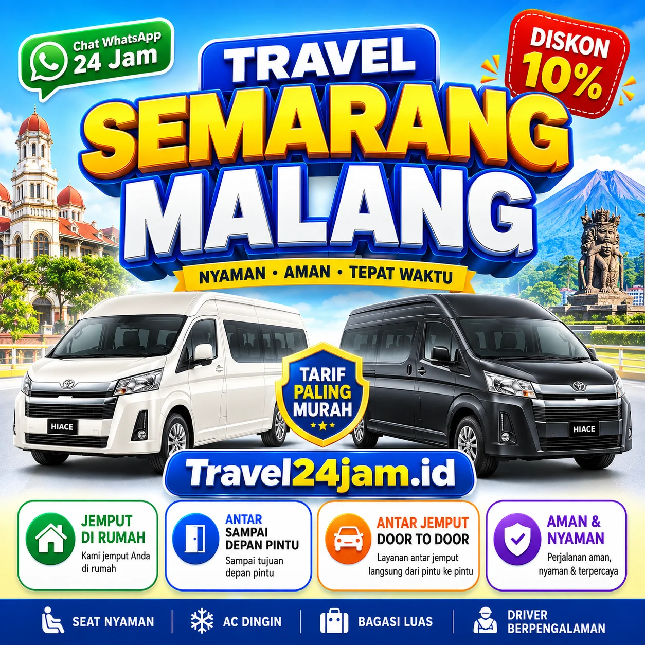 Tiket Travel Semarang Malang Diskon 10% Langsung Gas Tanpa Ribet!