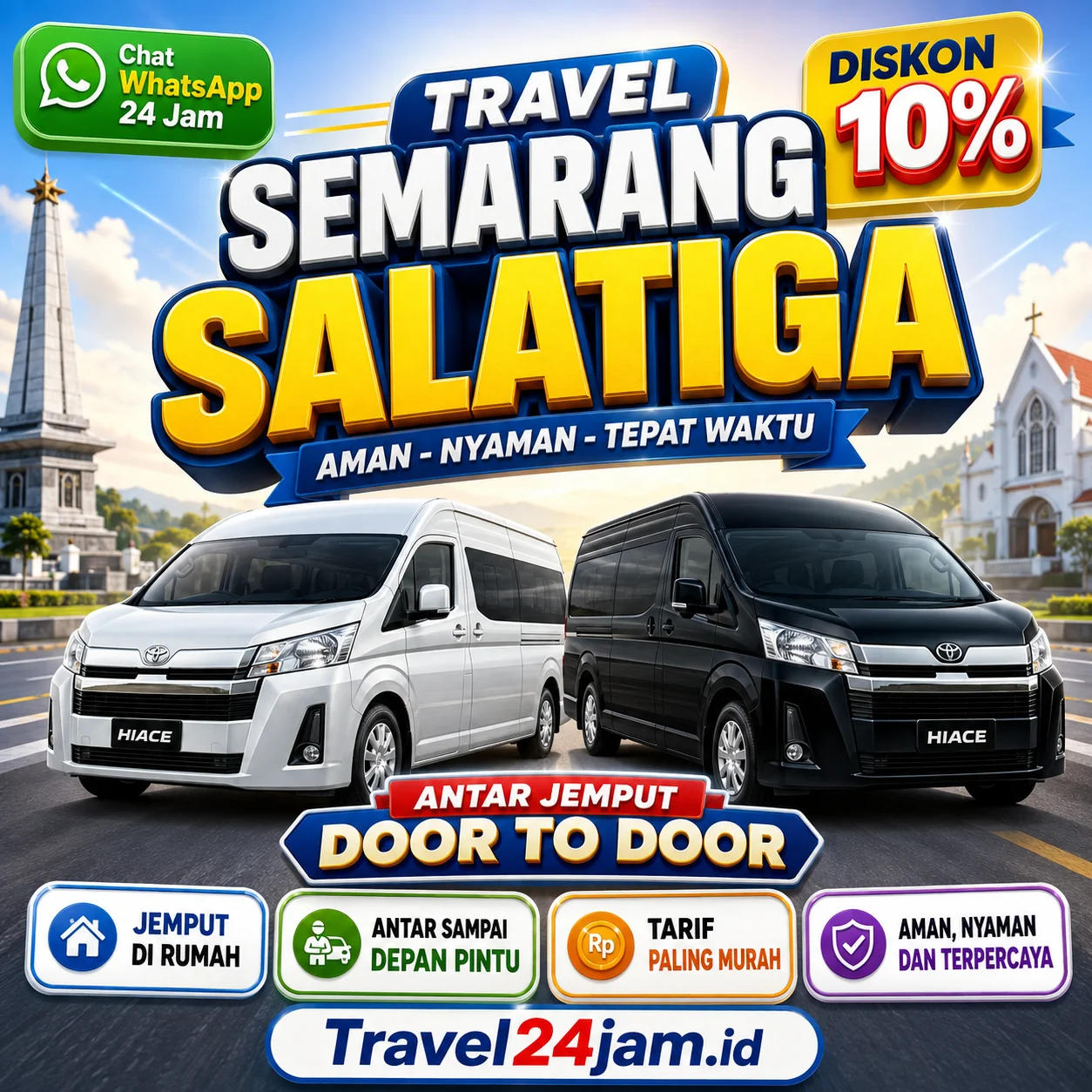 Tiket Travel Bandara Semarang Salatiga Diskon 10% Langsung Gas Tanpa Ribet!